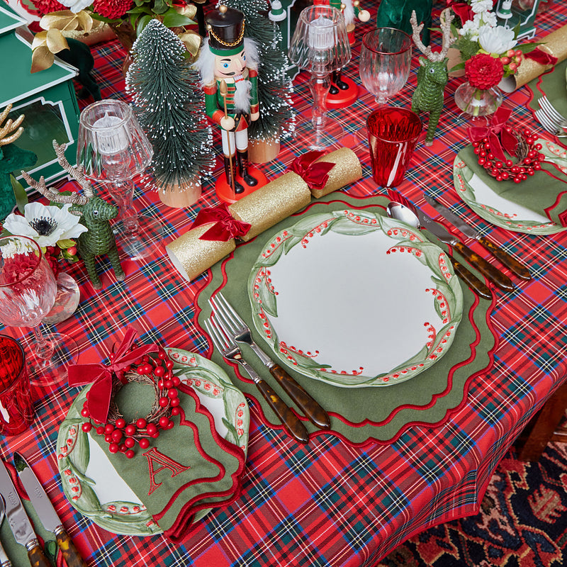 Unwrap the joy of the season with Katherine Green & Red Placemats (Set of 4) gracing your table.