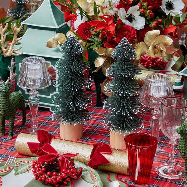 Trio of green swirl trees to bring a festive atmosphere.