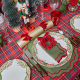 Katherine Green & Red Napkins (Set of 4): The perfect addition to your holiday gatherings.
