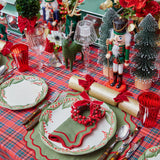 Dress up your table in style with Katherine Green & Red Napkins (Set of 4).