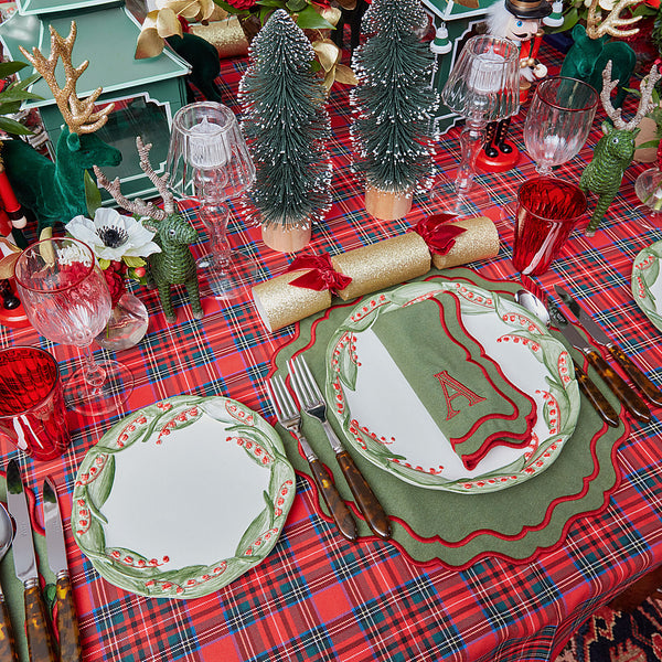 Get into the holiday spirit with Katherine Green & Red Placemats (Set of 4) – the perfect addition to your Christmas table.