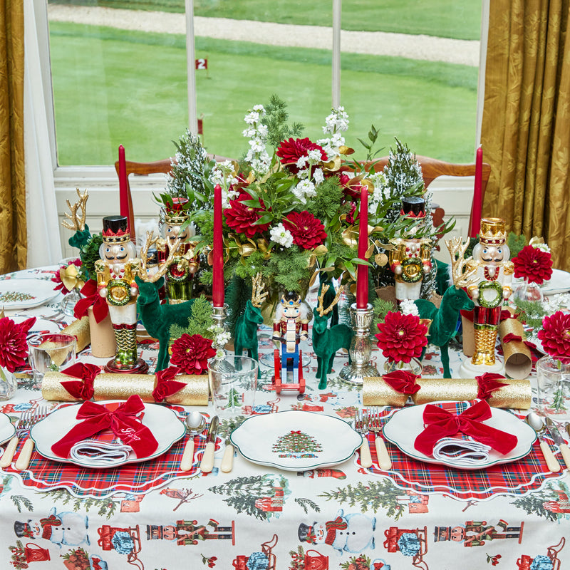 Make your holiday decor memorable with the Rocking Horse Nutcracker Trio, a trio of nutcracker figurines mounted on rocking horses, creating a unique and whimsical addition to your festive setting.