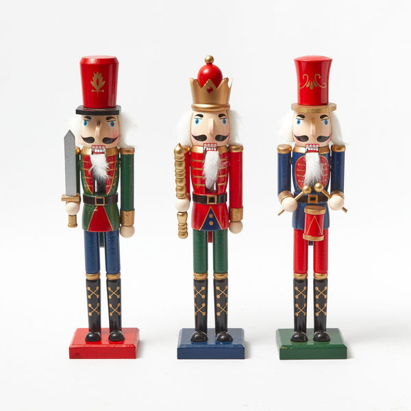 Trio of Tall Nutcracker Figurines: Classic Christmas Decor