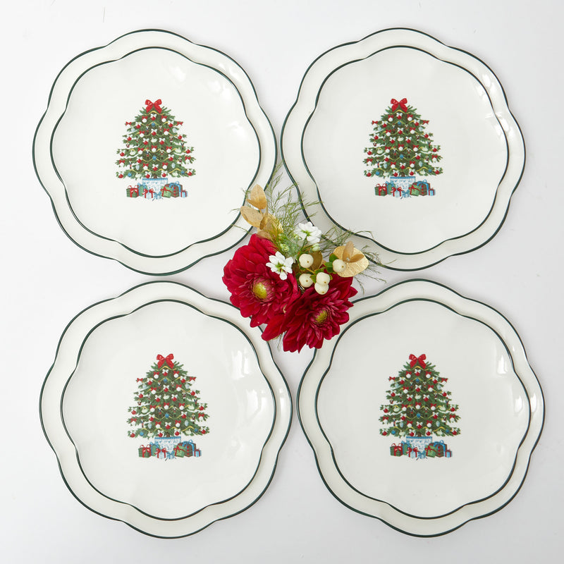 Bring a touch of holiday magic to your dining experience with Mrs. Alice Christmas Tree Dinner & Starter Plates (Set of 8).