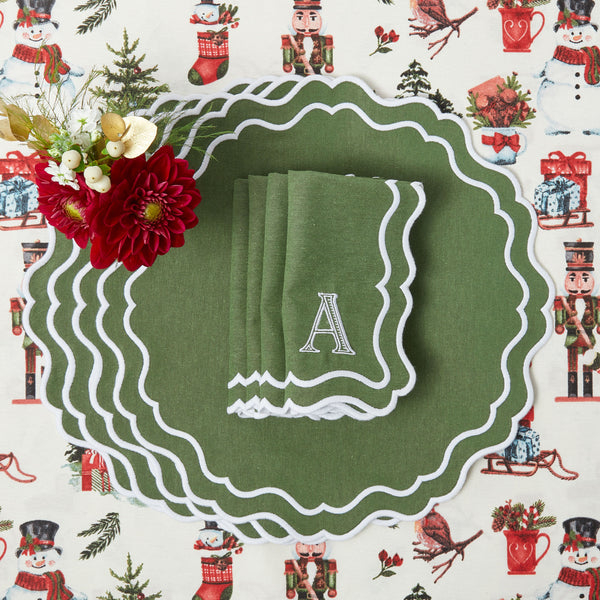 Transform your dining table with the vibrant charm of Katherine Green Placemats (Set of 4).