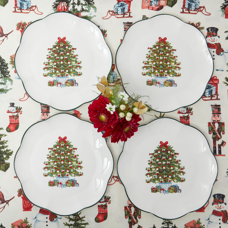 Illuminate your Christmas decor with the whimsical and enchanting Mrs. Alice Christmas Tree Dinner Plate, designed to bring the magic of the holiday season to your festive meals.