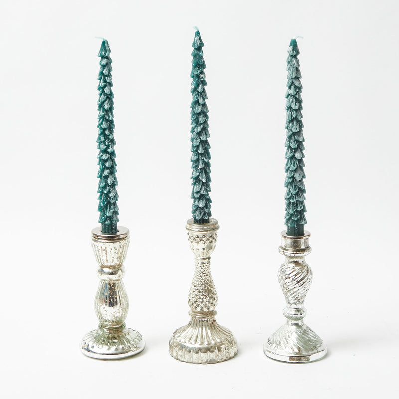 Elevate your ambiance with our Trio of Mercury Candle Holders - a shimmering trio of elegance.
