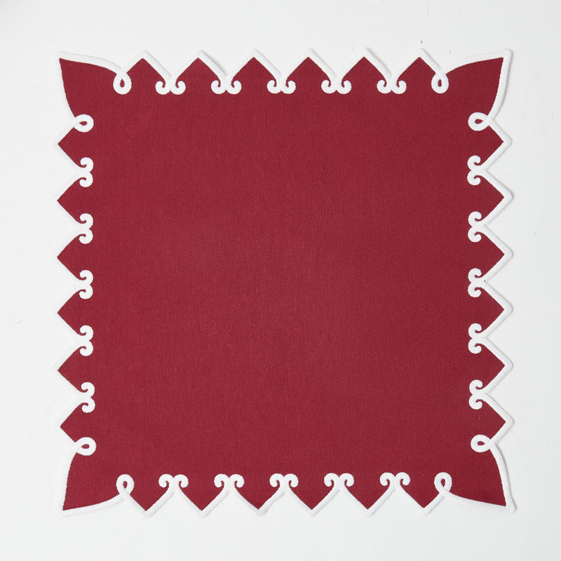 Angelina Red Berry Napkins (Set of 4) bring a pop of holiday cheer to your table.