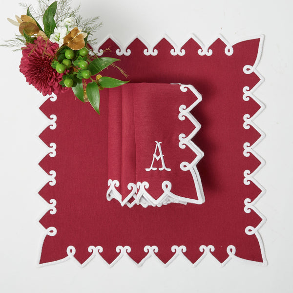 Elevate your holiday table with Angelina Red Berry Napkins (Set of 4).