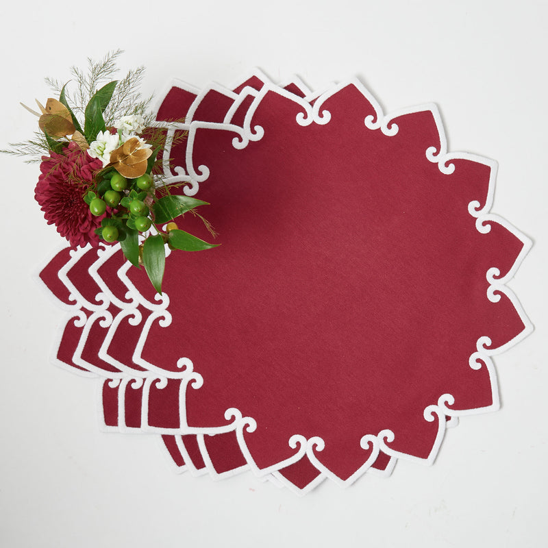 These placemats add a pop of cheer with their charming red berries.