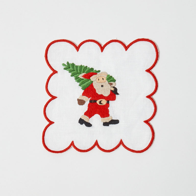 Create a charming and enchanting holiday atmosphere with Scalloped Father Christmas Cocktail Napkins.