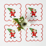 Celebrate the holidays in style with Scalloped Father Christmas Napkins (Set of 4).