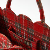 The Mrs. Alice Tote Bag (Red Tartan) - Personalized Bow for a truly one-of-a-kind accessory.