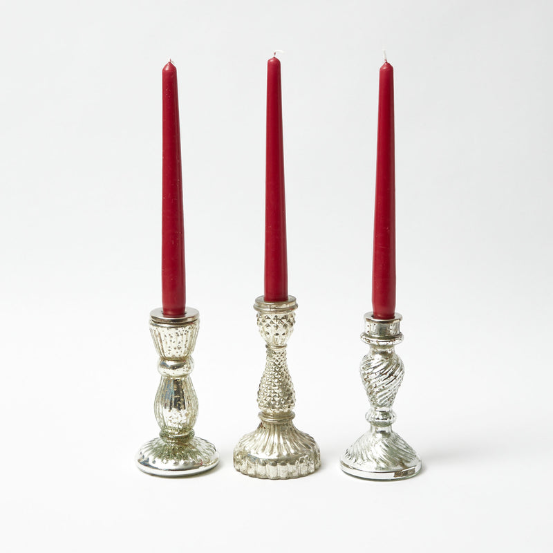 Light up your life with our Trio of Mercury Candle Holders, perfect for adding a touch of shimmer to your space.