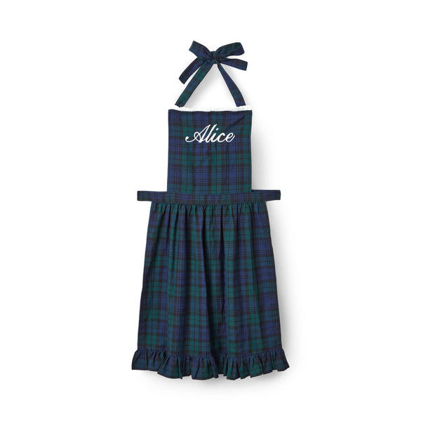 Cook in style with the Navy Tartan Frilled Apron, a delightful addition to your kitchen attire that combines functionality with a classic tartan pattern.
