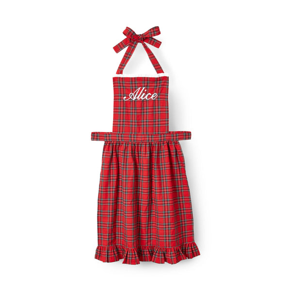 Add a touch of rustic elegance to your kitchen with the Red Tartan Frilled Apron - a classic choice for the modern homemaker, and you can even have it monogrammed.