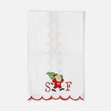 Illuminate your Christmas decor with the whimsical and enchanting Embroidered Father Christmas Linen Hand Towel, designed to bring the magic of the season to your holiday events.