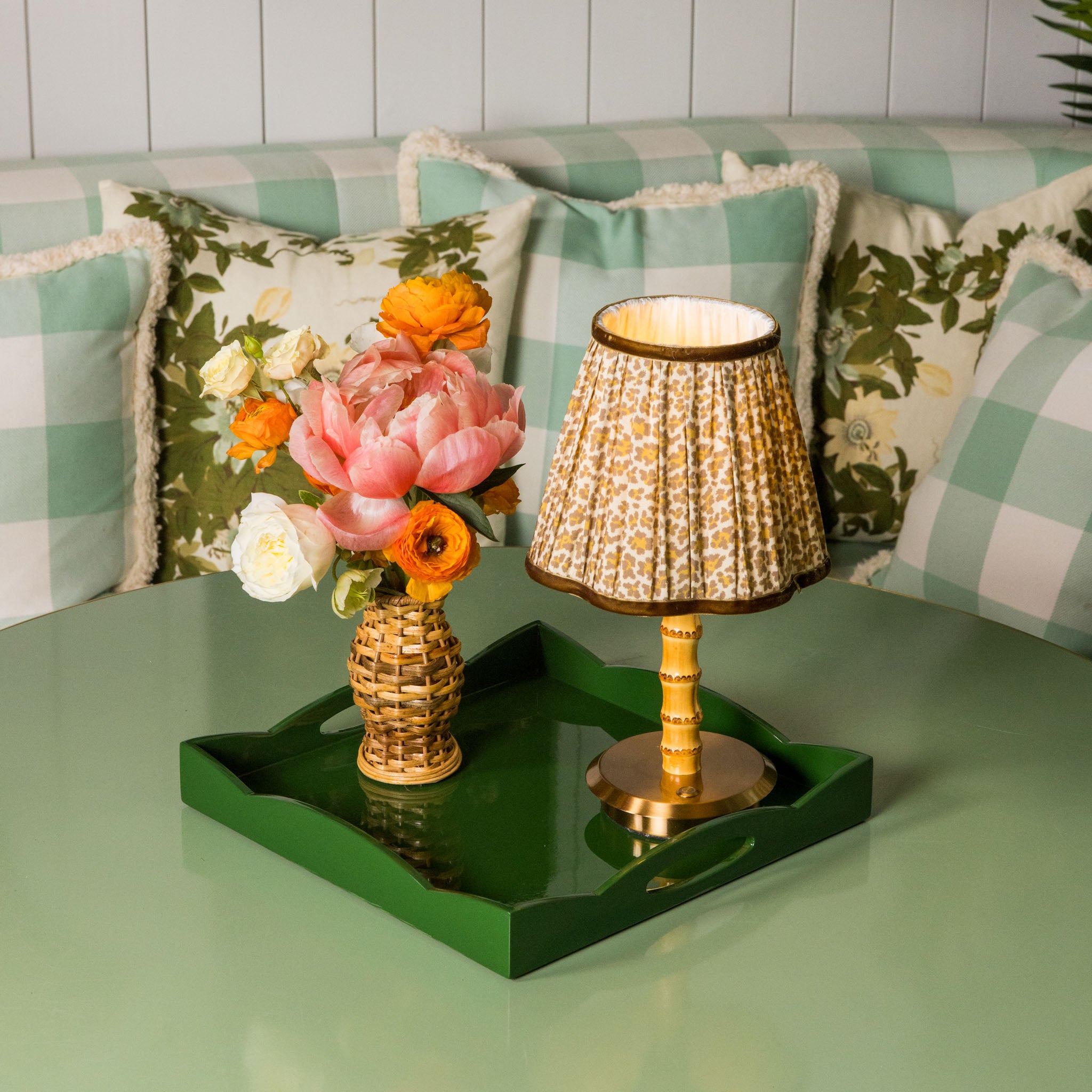 Short Bamboo Rechargeable Lamp