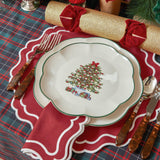 Add a touch of holiday elegance to your Christmas dinners with the Katherine Berry Red Placemats & Napkins Set, perfect for creating a coordinated and inviting dining atmosphere.