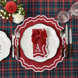 Enhance your Christmas dining with the playful charm of the Katherine Berry Red Placemats & Napkins Set, designed to bring a touch of tradition and festivity to your holiday feasts.