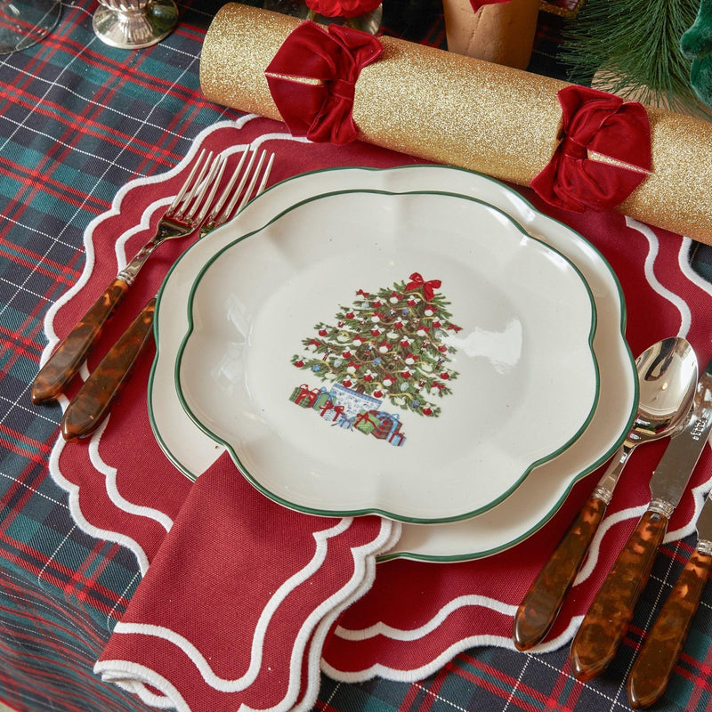 Celebrate the beauty of the season with the Katherine Berry Red Placemats Set, a must-have for infusing your dining experience with the warmth and festive spirit of Christmas.