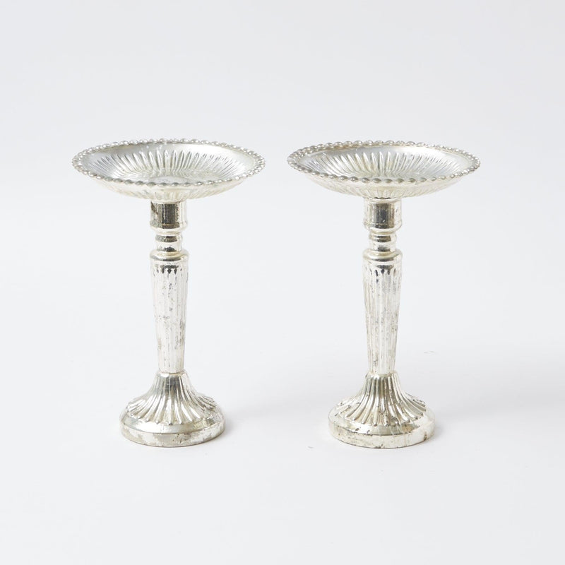 Elevate your decor with our Pair of Large Mercury Pillar Candle Stands - a touch of classic elegance for your home.
