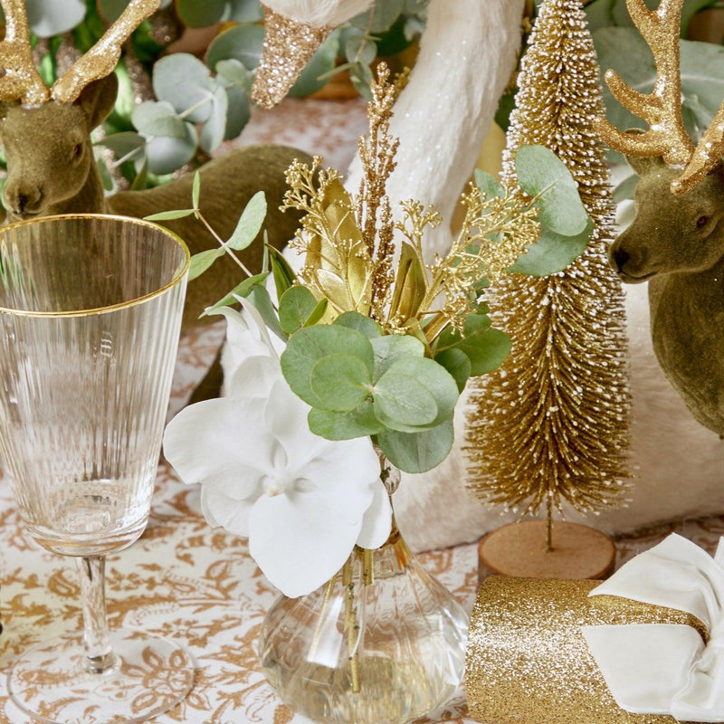 Turn your Christmas celebrations into a rustic affair with the Large Olive Green Flocked Reindeer Pair, a must-have for adding a touch of Christmas magic to your decorations.