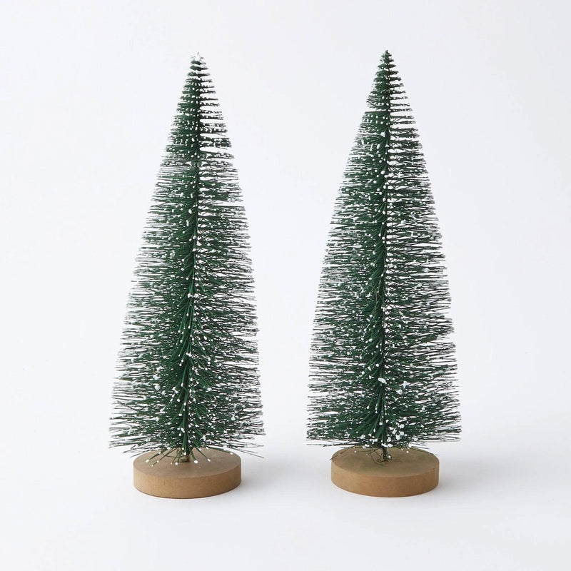 Large Snow Dusted Christmas Trees (Pair) - Mrs. Alice