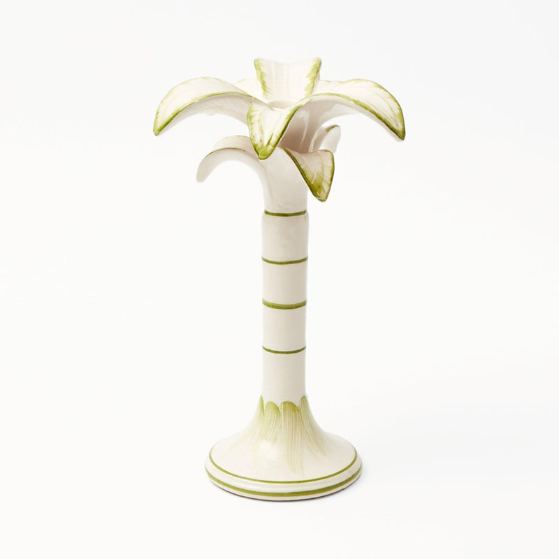 Large White Palm Candle Holder - Mrs. Alice