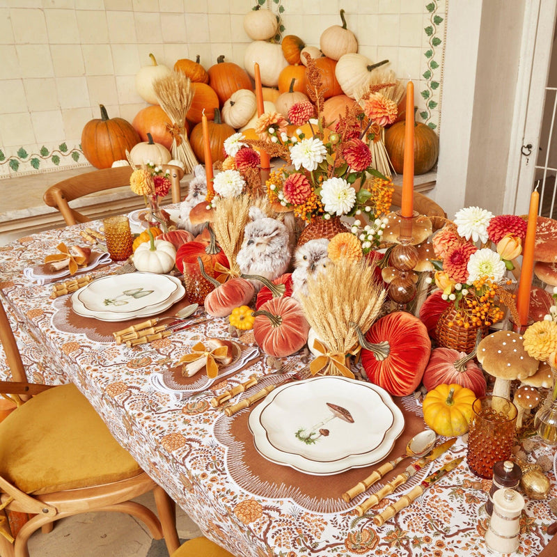 Nature-inspired: Leaves of Autumn Tablecloth for decor.