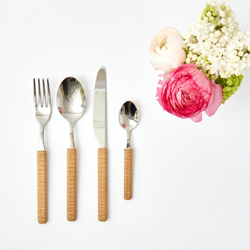 Light Brown Rattan Effect Cutlery (4pcs) - Mrs. Alice