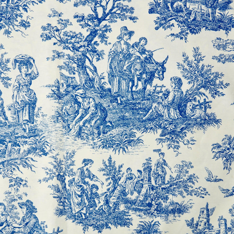 alice blue toile de jouy large Fabric