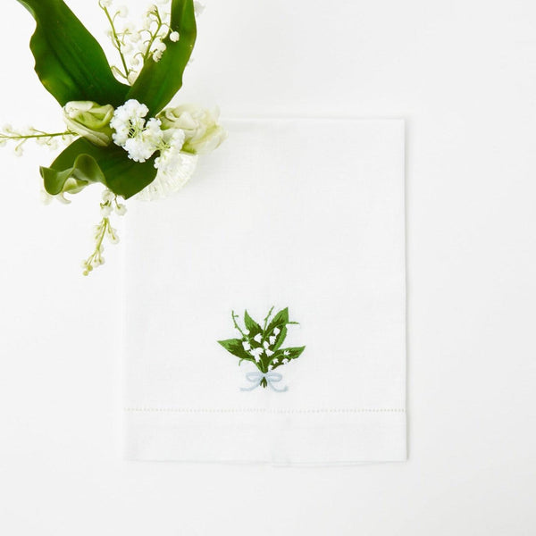 Lily of the Valley Linen Hand Towel - Mrs. Alice