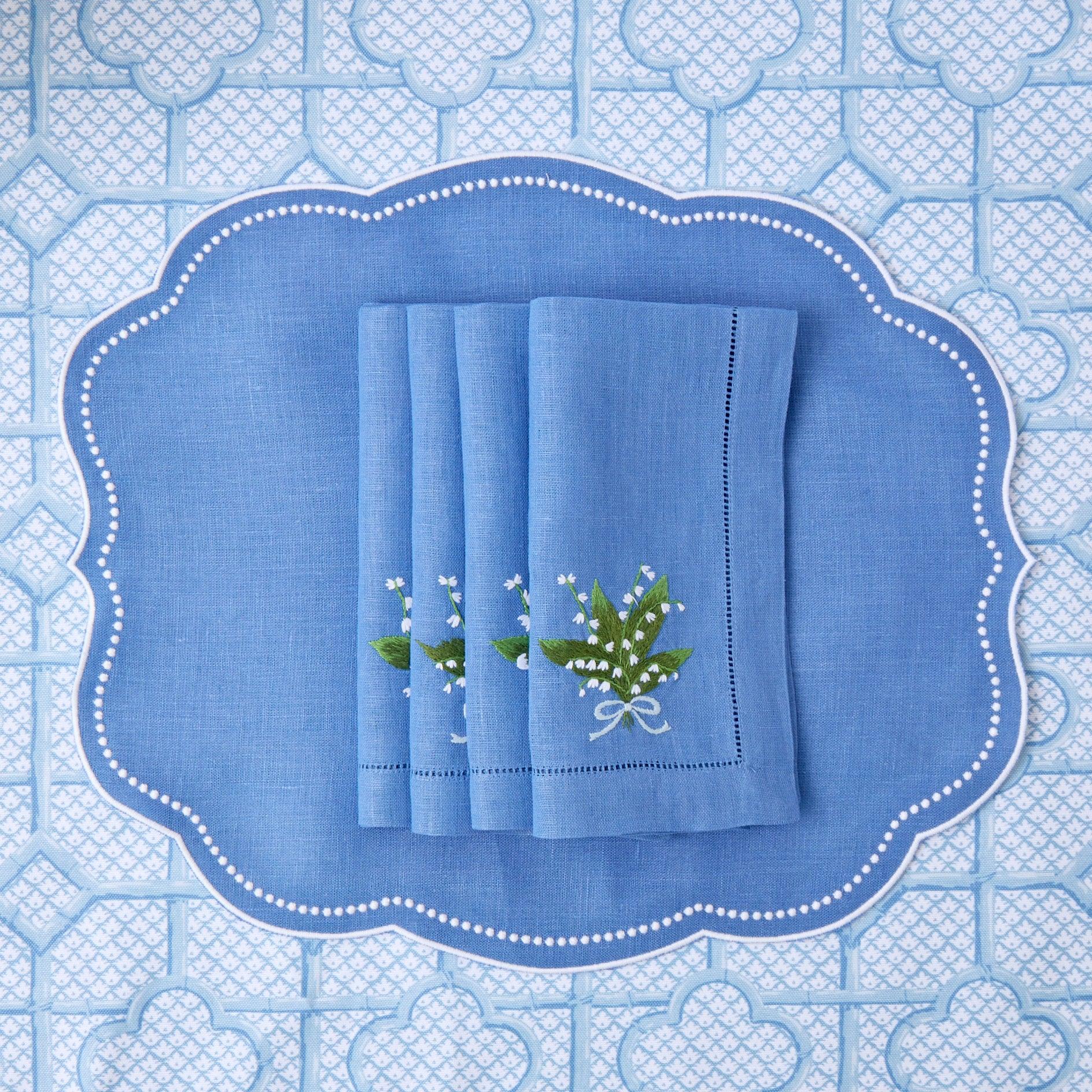 Sky Blue Ruffle Linen Napkins (Set of 4) – Mrs. Alice