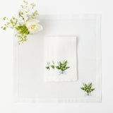 Lily of the Valley White Linen Napkins (Set of 4) - Mrs. Alice