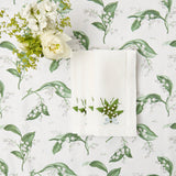 Lily of the Valley White Linen Napkins (Set of 4) - Mrs. Alice