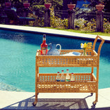 Rustic charm: Lorenzo's versatile Rattan Bar Cart.