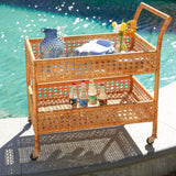 Streamlined storage: Lorenzo Rattan Bar Cart.