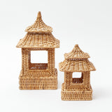 Mini Natural Rattan Pagoda Lanterns (Pair) - Mrs. Alice