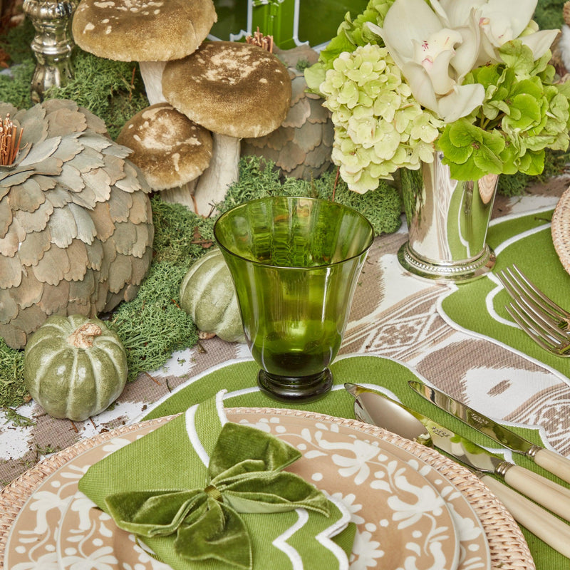 Moss Green Tulip Glasses (Set of 4) - Mrs. Alice