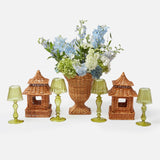 The "Finishing Touch" Giftscape adds a natural and rustic element to your decor with the Small Natural Rattan Urn Vase as its centerpiece.