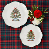 Enhance your Christmas parties with the warm and inviting presence of the Mrs. Alice Christmas Tree Dinner Plate, designed to bring a touch of tradition and elegance to your holiday events.
