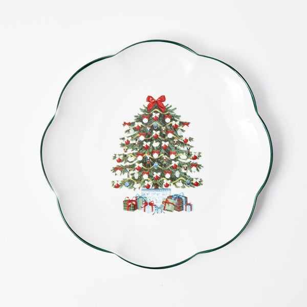 Elevate your holiday table setting with the Mrs. Alice Christmas Tree Dinner Plate - a delightful addition that infuses your Christmas meal with the joy and spirit of the season.