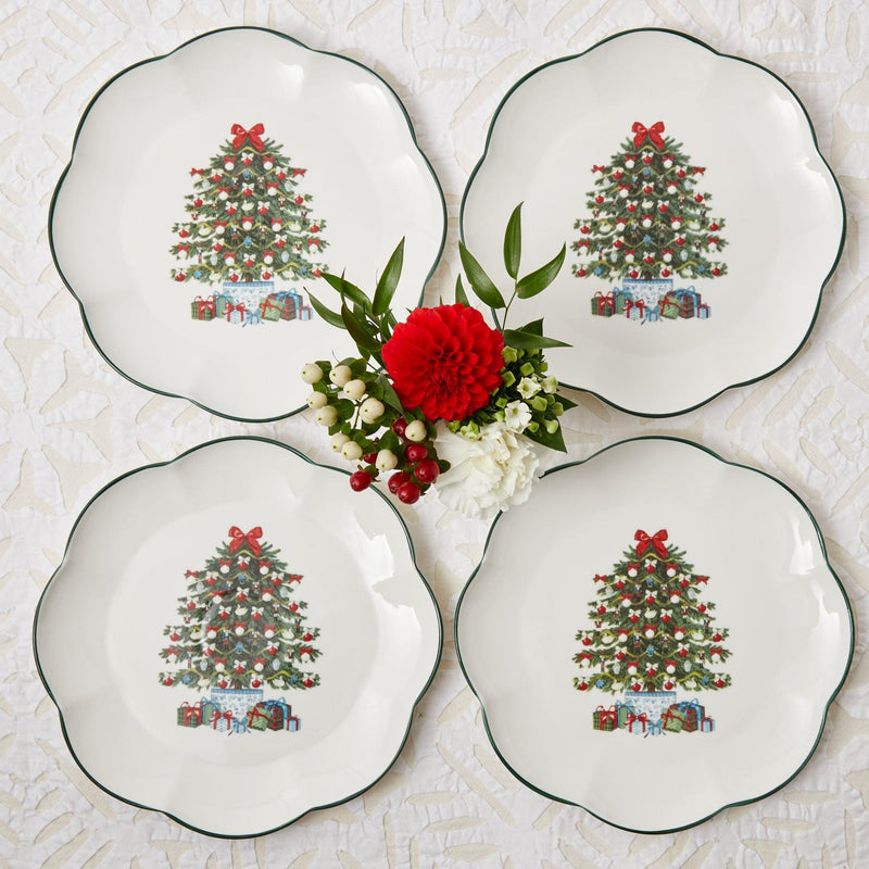 Celebrate the beauty of the season with the Mrs. Alice Christmas Tree Dinner Plate, a must-have for infusing your dining experience with the warmth and festive spirit of Christmas.