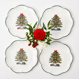 Elevate your holiday table setting with the Mrs. Alice Christmas Tree Dinner Plate Set - a set of four that adds a touch of Christmas magic to your dining experience.