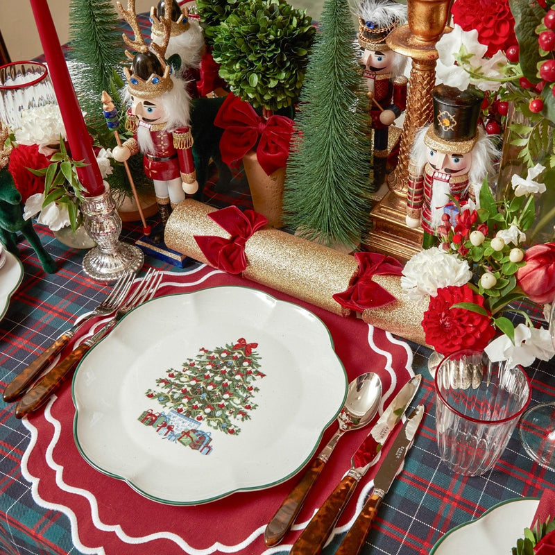 Make your holiday gatherings come alive with the playful charm of the Mrs. Alice Christmas Tree Dinner Plate Set, a delightful set of four that captures the spirit of the season and adds a touch of holiday magic to your dining experiences.