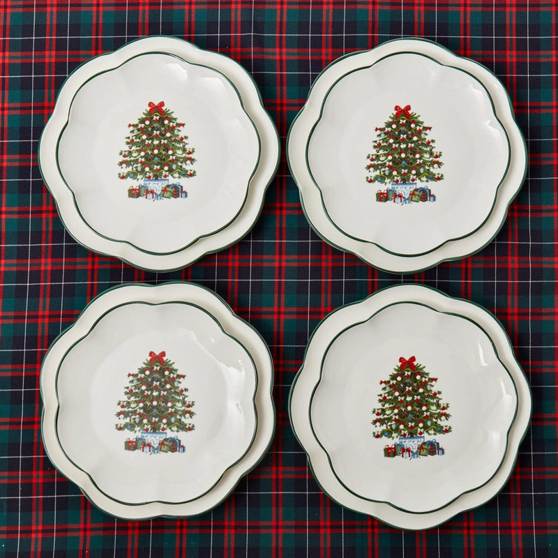 Enhance your Christmas dining with the warm and inviting presence of the Mrs. Alice Christmas Tree Starter Plate, designed to bring a touch of tradition and elegance to your holiday feasts.