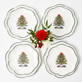 Elevate your holiday table setting with the Mrs. Alice Christmas Tree Starter Plate Set - a set of four that adds a touch of Christmas magic to your dining experience.