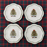 Add a touch of holiday cheer to your Christmas table setting with the Mrs. Alice Christmas Tree Starter Plate Set - a delightful quartet that infuses your dining experience with the joy and spirit of the season.