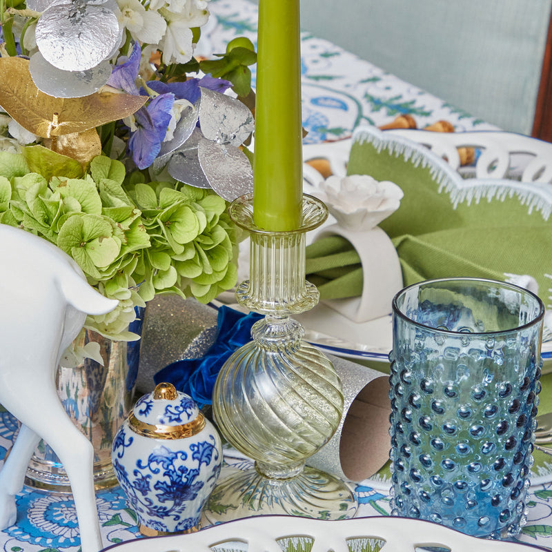 Celebrate the beauty of navy glassware with our Hobnail Navy Glasses, a must-have for any elegant gathering.